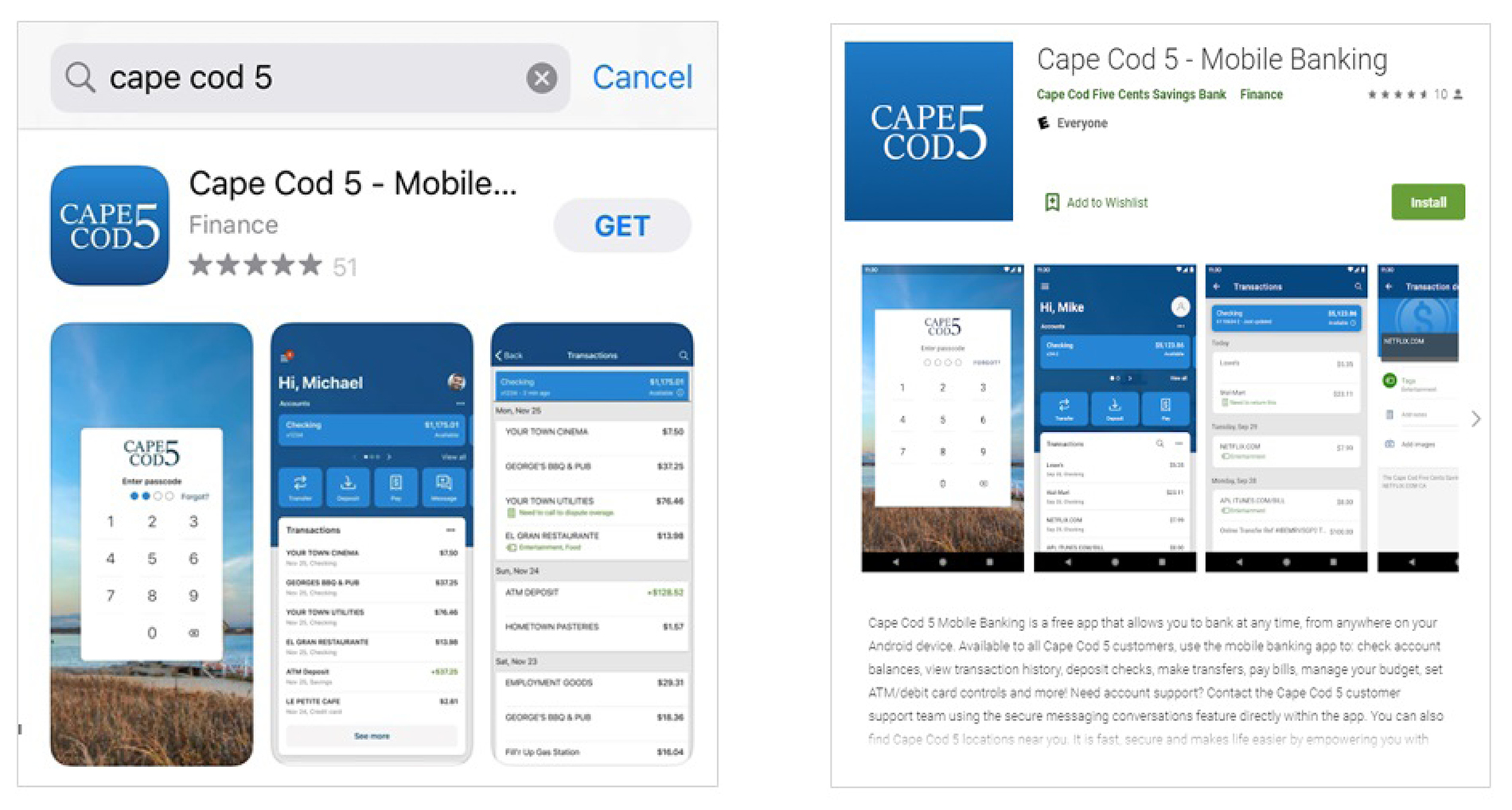Important Information about Cape Cod 5’s Mobile Banking Apps Cape Cod 5